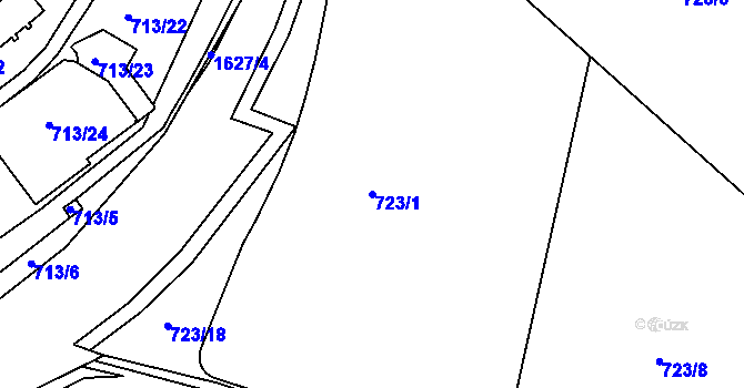 Parcela st. 723/1 v KÚ Rochlice u Liberce, Katastrální mapa