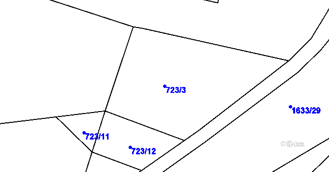 Parcela st. 723/3 v KÚ Rochlice u Liberce, Katastrální mapa