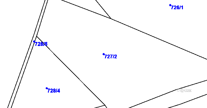 Parcela st. 727/2 v KÚ Rochlice u Liberce, Katastrální mapa
