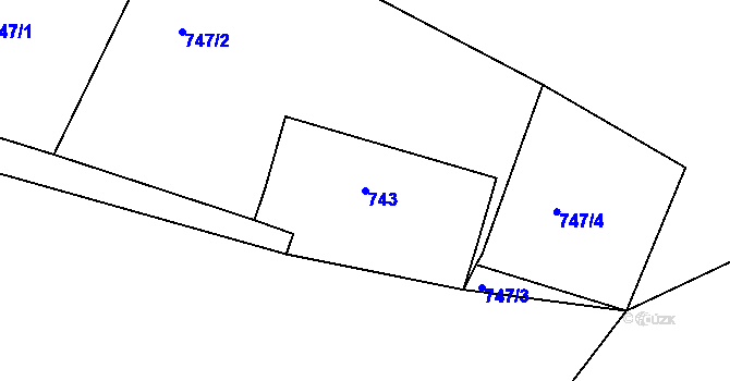 Parcela st. 743 v KÚ Rochlice u Liberce, Katastrální mapa