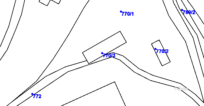 Parcela st. 770/3 v KÚ Rochlice u Liberce, Katastrální mapa