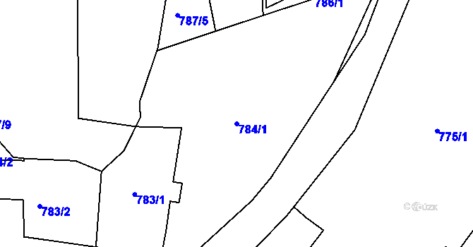 Parcela st. 784/1 v KÚ Rochlice u Liberce, Katastrální mapa