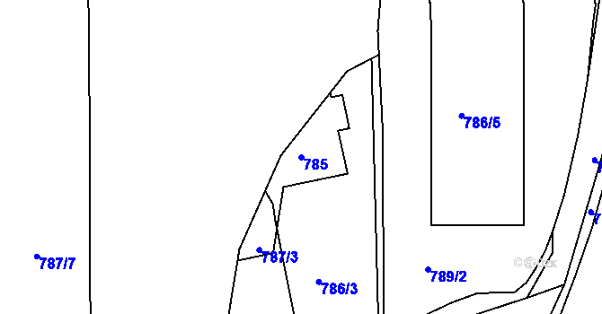 Parcela st. 785 v KÚ Rochlice u Liberce, Katastrální mapa