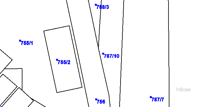 Parcela st. 787/10 v KÚ Rochlice u Liberce, Katastrální mapa