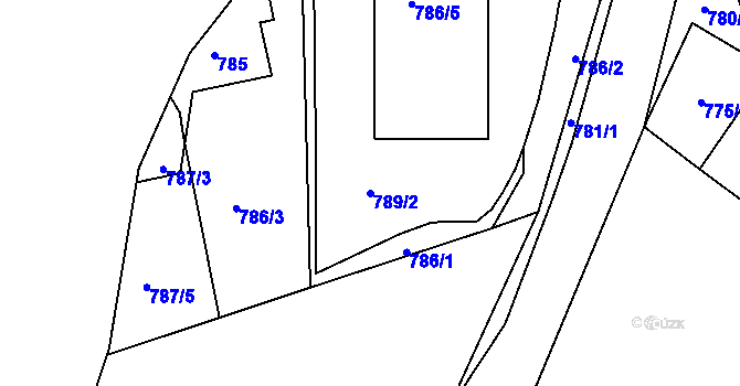 Parcela st. 789/2 v KÚ Rochlice u Liberce, Katastrální mapa