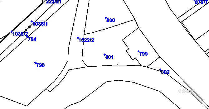 Parcela st. 801 v KÚ Rochlice u Liberce, Katastrální mapa