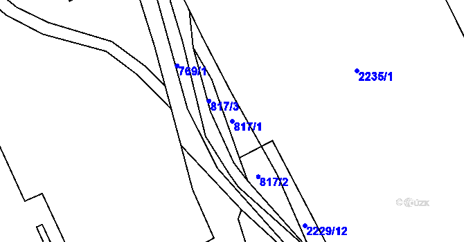 Parcela st. 817/1 v KÚ Rochlice u Liberce, Katastrální mapa