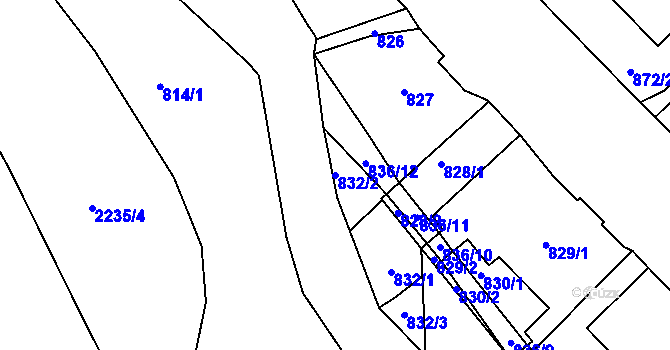 Parcela st. 832/2 v KÚ Rochlice u Liberce, Katastrální mapa