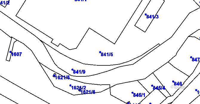 Parcela st. 841/5 v KÚ Rochlice u Liberce, Katastrální mapa