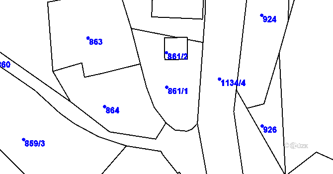 Parcela st. 861/1 v KÚ Rochlice u Liberce, Katastrální mapa