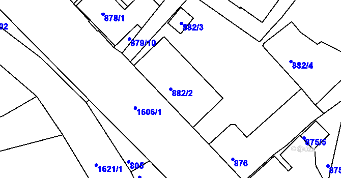 Parcela st. 882/2 v KÚ Rochlice u Liberce, Katastrální mapa
