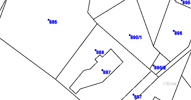 Parcela st. 888 v KÚ Rochlice u Liberce, Katastrální mapa