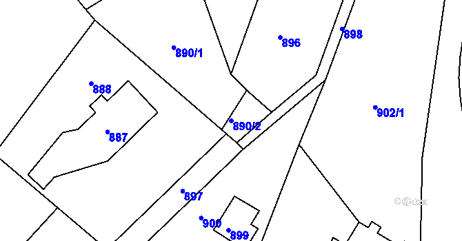 Parcela st. 890/2 v KÚ Rochlice u Liberce, Katastrální mapa