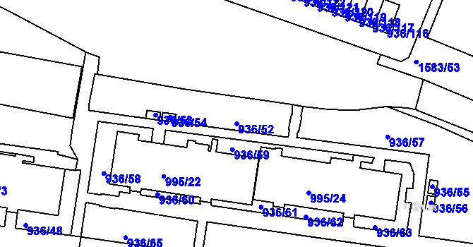 Parcela st. 936/52 v KÚ Rochlice u Liberce, Katastrální mapa