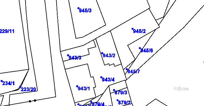Parcela st. 943/2 v KÚ Rochlice u Liberce, Katastrální mapa