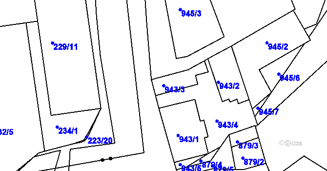 Parcela st. 943/3 v KÚ Rochlice u Liberce, Katastrální mapa