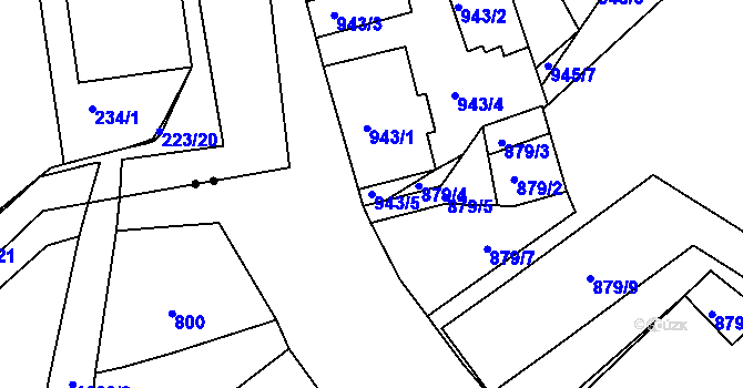 Parcela st. 943/5 v KÚ Rochlice u Liberce, Katastrální mapa