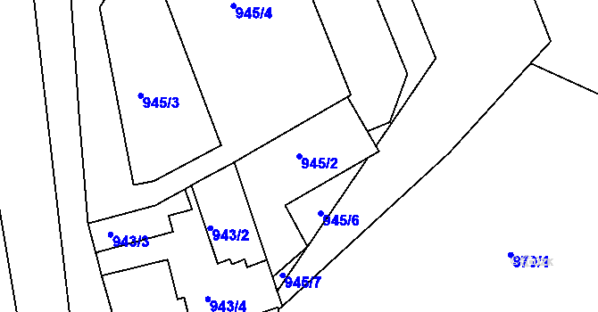 Parcela st. 945/2 v KÚ Rochlice u Liberce, Katastrální mapa