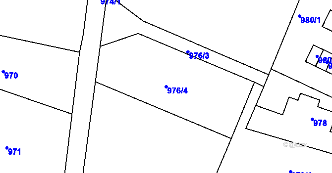Parcela st. 976/4 v KÚ Rochlice u Liberce, Katastrální mapa