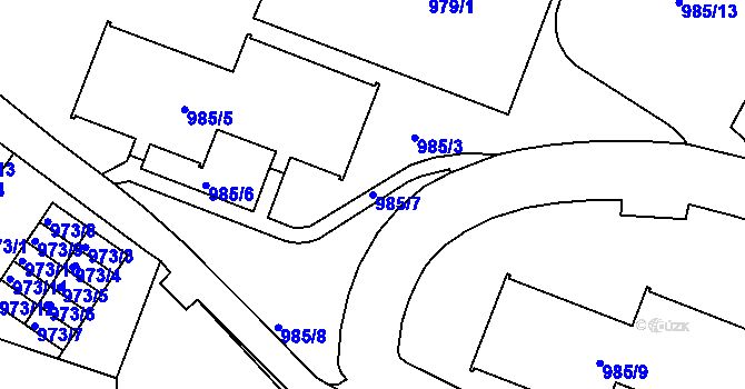 Parcela st. 985/7 v KÚ Rochlice u Liberce, Katastrální mapa