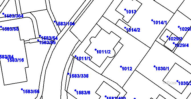 Parcela st. 1011/2 v KÚ Rochlice u Liberce, Katastrální mapa