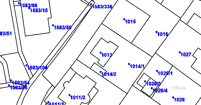 Parcela st. 1013 v KÚ Rochlice u Liberce, Katastrální mapa
