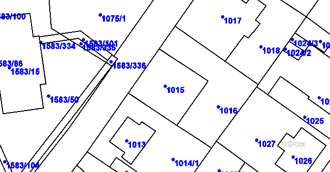 Parcela st. 1015 v KÚ Rochlice u Liberce, Katastrální mapa