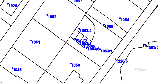 Parcela st. 1053/4 v KÚ Rochlice u Liberce, Katastrální mapa