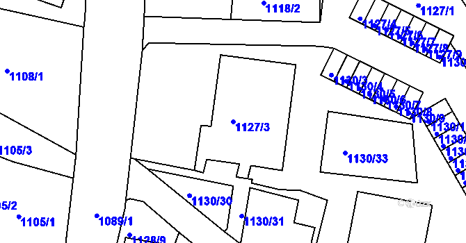 Parcela st. 1127/3 v KÚ Rochlice u Liberce, Katastrální mapa
