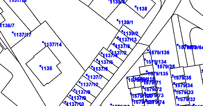 Parcela st. 1137/4 v KÚ Rochlice u Liberce, Katastrální mapa
