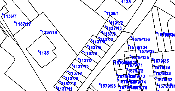 Parcela st. 1137/5 v KÚ Rochlice u Liberce, Katastrální mapa