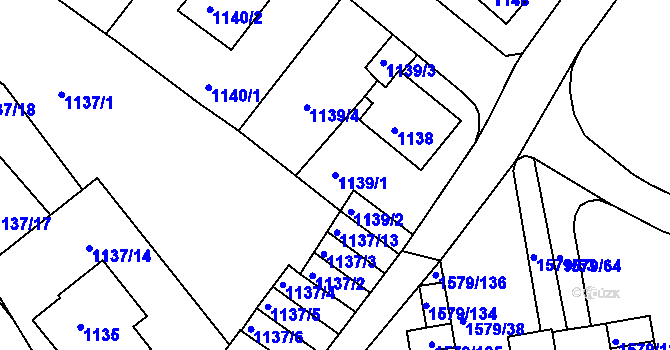 Parcela st. 1139/1 v KÚ Rochlice u Liberce, Katastrální mapa