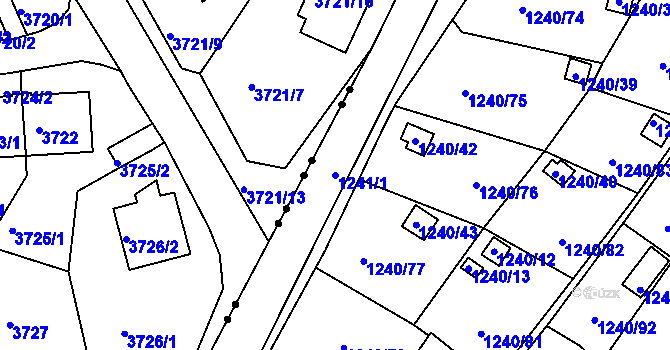 Parcela st. 1241/1 v KÚ Rochlice u Liberce, Katastrální mapa