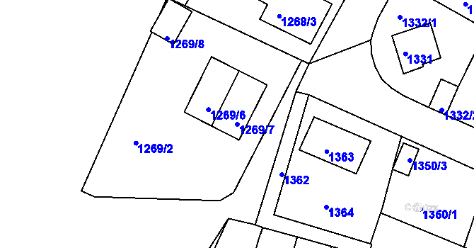 Parcela st. 1269/7 v KÚ Rochlice u Liberce, Katastrální mapa