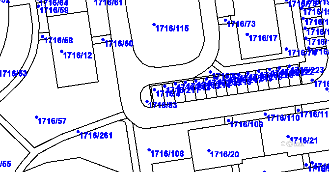 Parcela st. 1716/211 v KÚ Rochlice u Liberce, Katastrální mapa