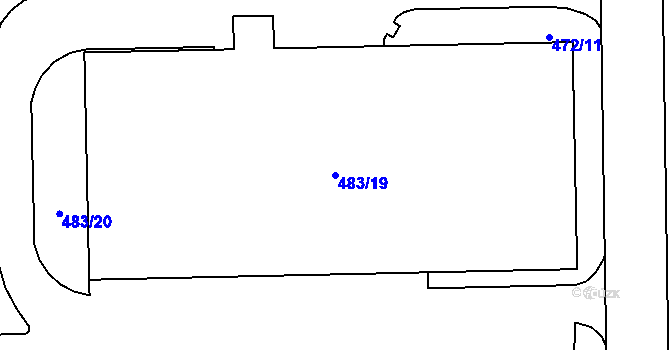 Parcela st. 483/19 v KÚ Rochlice u Liberce, Katastrální mapa