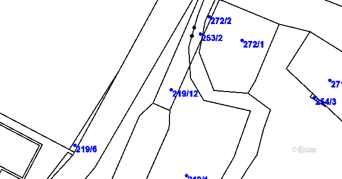 Parcela st. 219/12 v KÚ Rochlice u Liberce, Katastrální mapa