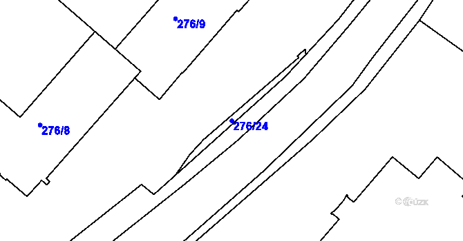 Parcela st. 276/24 v KÚ Rochlice u Liberce, Katastrální mapa