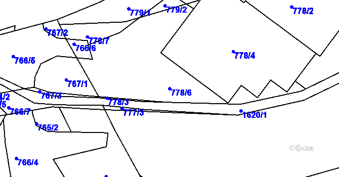 Parcela st. 778/6 v KÚ Rochlice u Liberce, Katastrální mapa