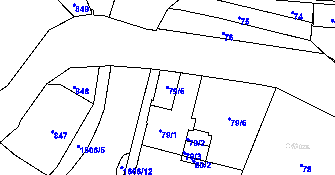 Parcela st. 79/5 v KÚ Rochlice u Liberce, Katastrální mapa