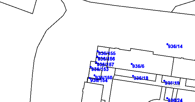 Parcela st. 936/155 v KÚ Rochlice u Liberce, Katastrální mapa