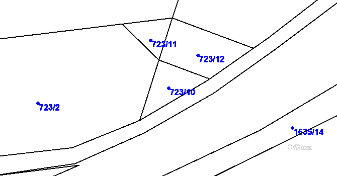 Parcela st. 723/10 v KÚ Rochlice u Liberce, Katastrální mapa