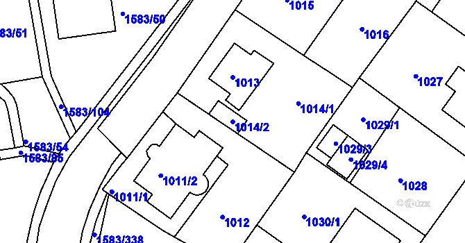 Parcela st. 1014/2 v KÚ Rochlice u Liberce, Katastrální mapa