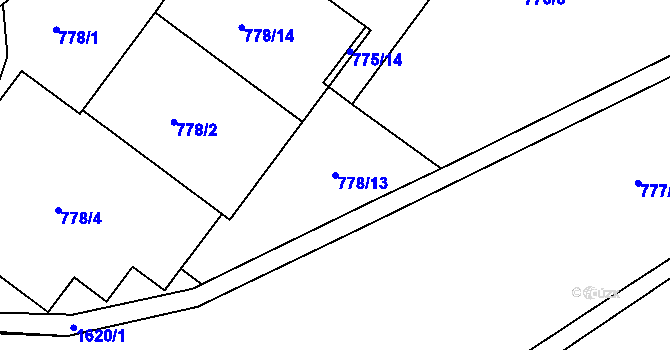 Parcela st. 778/13 v KÚ Rochlice u Liberce, Katastrální mapa