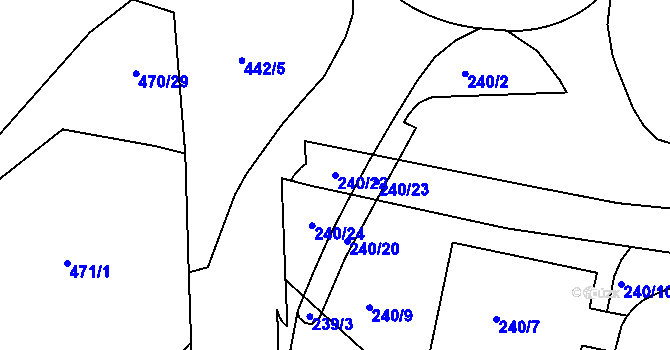 Parcela st. 240/22 v KÚ Rochlice u Liberce, Katastrální mapa
