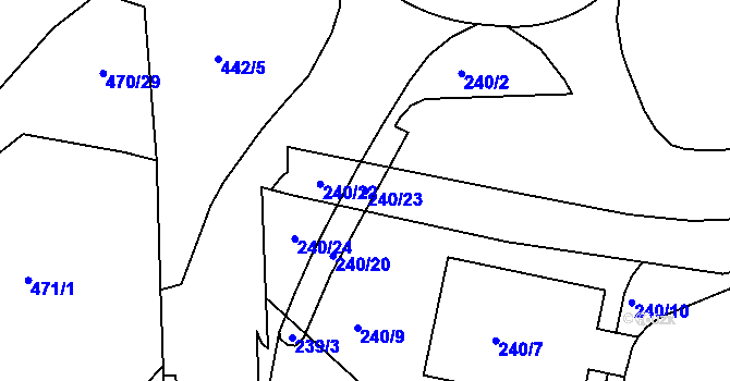Parcela st. 240/23 v KÚ Rochlice u Liberce, Katastrální mapa