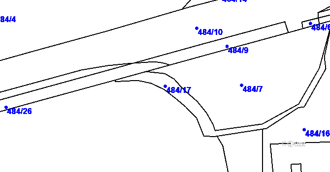 Parcela st. 484/17 v KÚ Rochlice u Liberce, Katastrální mapa