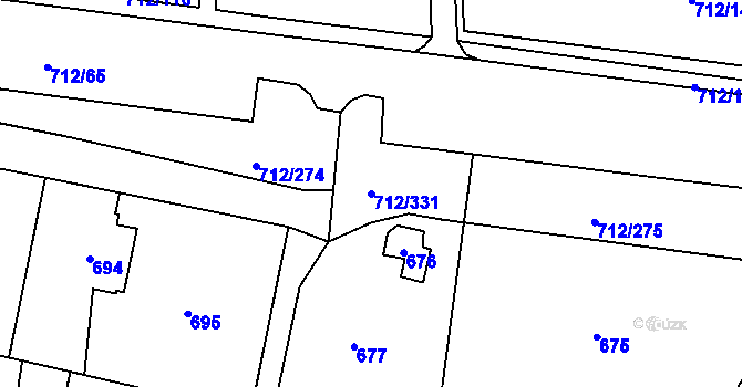 Parcela st. 712/331 v KÚ Rochlice u Liberce, Katastrální mapa