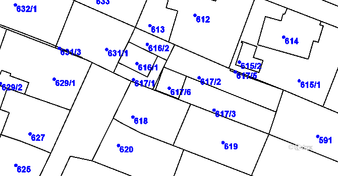 Parcela st. 617/6 v KÚ Rochlice u Liberce, Katastrální mapa