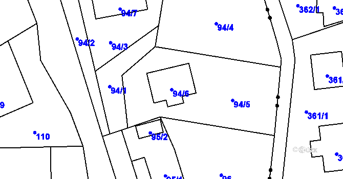 Parcela st. 94/6 v KÚ Rochlice u Liberce, Katastrální mapa